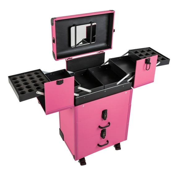 ChicHomey Large Capacity Rolling Makeup Train Case Cosmetic Organizer Trolley MakeupArtist