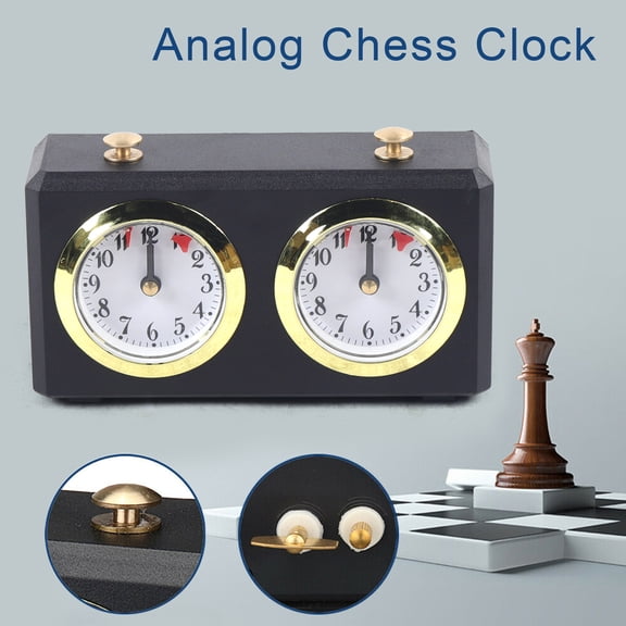 ChicHomey Mechanical Vintage Chess Clock,Wind-up Timer,Fule Mechanical Chess Timer,Large Clear Dial,Portable Tabletop for Chess & Board Games