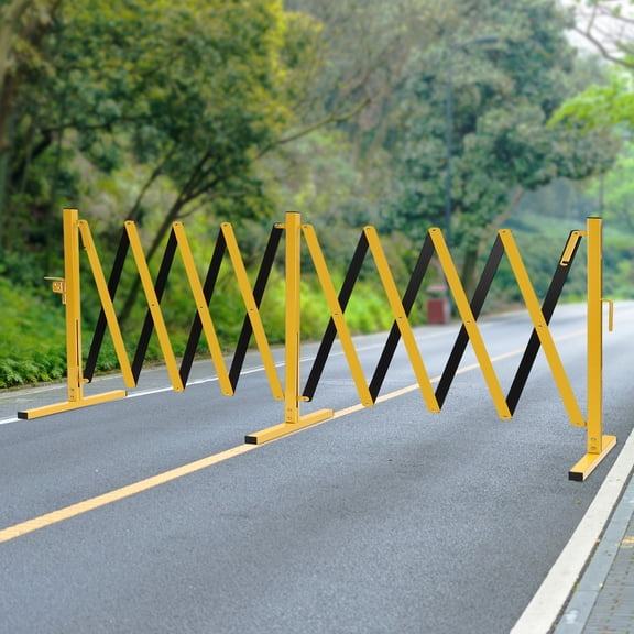 ChicHomey Metal Expandable Folding Barricade Gate, Iron and Aluminum Alloy Construction, Rivet Mounted, Ideal for Security and Partitioning