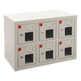 thumbnail image 1 of ChicHomey Modern Cellphone Charging Station with 6 Locking Compartments, Acrylic Windows, and Power Sockets for Efficient Storage and Charging, 1 of 7