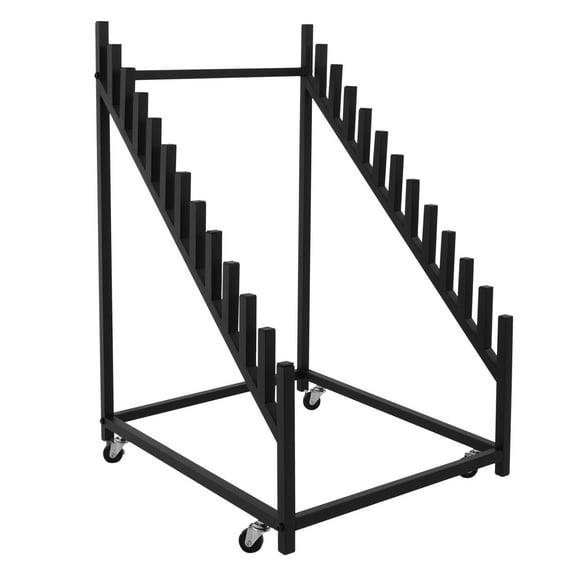 ChicHomey Modern Tile Display Rack with 12 Shelves, 4 Wheels (2 with Brakes), High-Strength Iron Material, Easy Assembly, Ideal for Home Dcor