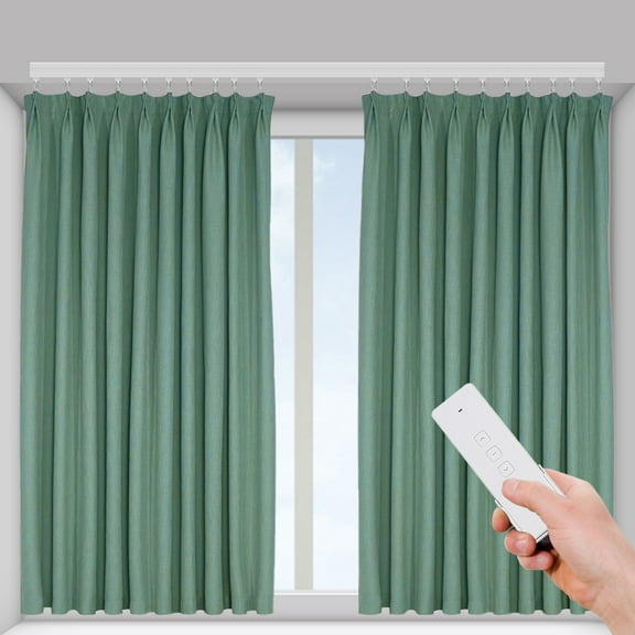 ChicHomey Motorized Curtain Rail,Voice & APP Control, Timer Function,18W Quiet Motor,Fits 7-13ft Curtains White