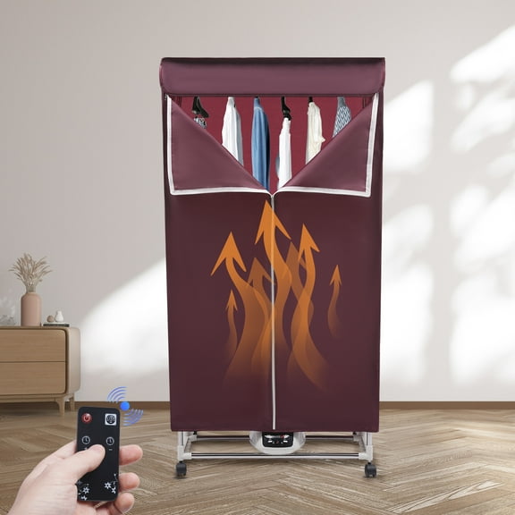 ChicHomey Portable Folding Clothes Dryer, 1200-1500W PTC 5-Layer Heating,0-240min Timer & Remote Control, for Home/Dormitory/Wet Weather