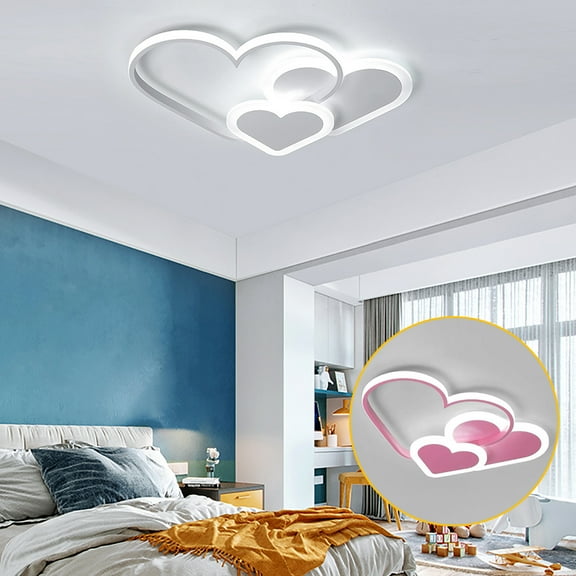 ChicHomey Romantic Heart Shape Ceiling Light Pink LED Lamp Dimmable Ceiling Fixture Indoor