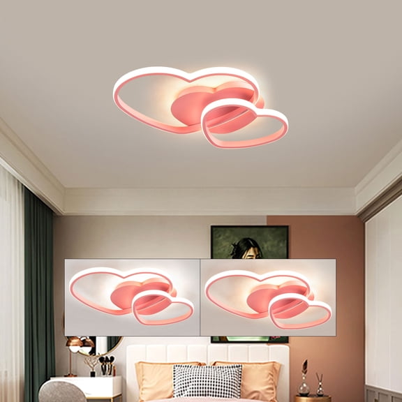 ChicHomey Romantic LED Heart Shaped Ceiling Light Fixture Indoor Dimmable Pendant Light
