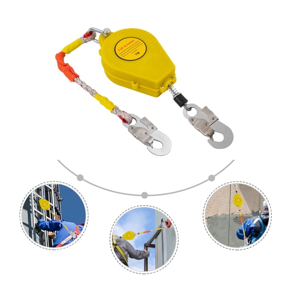 ChicHomey Safety Fall Arrester,22.97ft Steel Wire Rope,Self-Locking Hook Anti-Fall, 330lbs Load Capacity,No Installation Required, High Safety