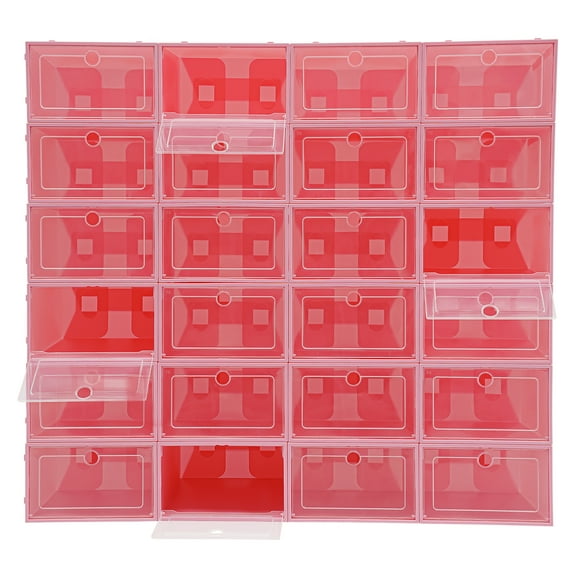 ChicHomey Shoe boxes 24 stackable box pink transparent shoe box with door shoe box NEW