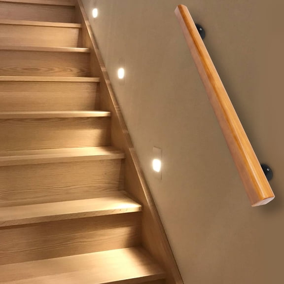 ChicHomey Solid Wood Stair Handrail,3FT Long,Anti-slip Handle,Professional Pine Handrails Support Rod Complete Kit, for Home/Hotel