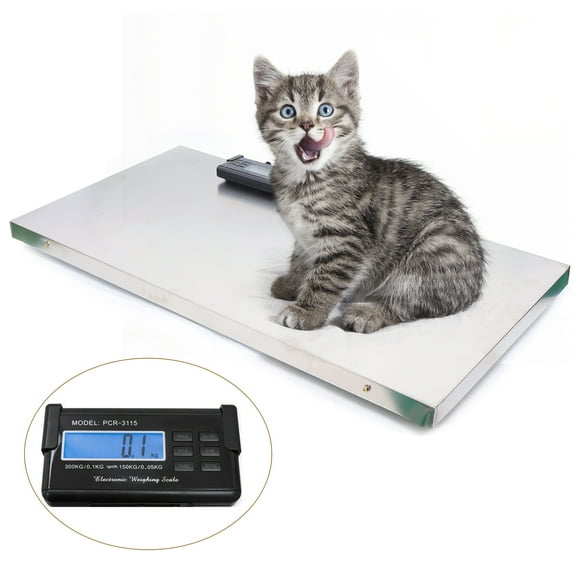 ChicHomey Stainless Steel Digital Pet Scale with 660LB Max Capacity, 103X53cm Platform, Dual Measuring Range for Accurate Pet and Cargo Weighing
