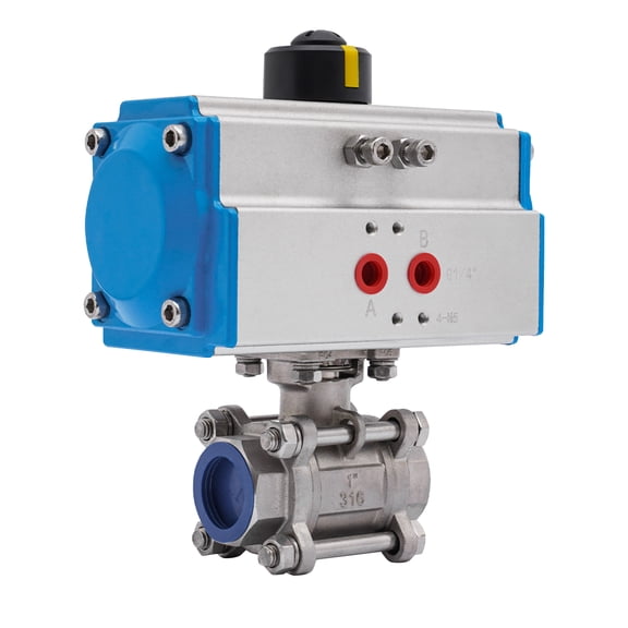 ChicHomey Stainless Steel Pneumatic Ball Valve One way Straight through Ball Valve 1 Inch