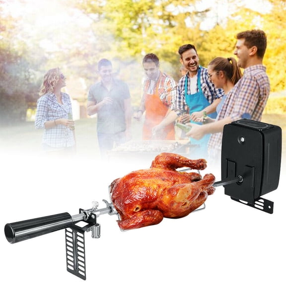 ChicHomey Stainless Steel Rotisserie Forks Rods Kit Battery powered Motor BBQ Grill Tools