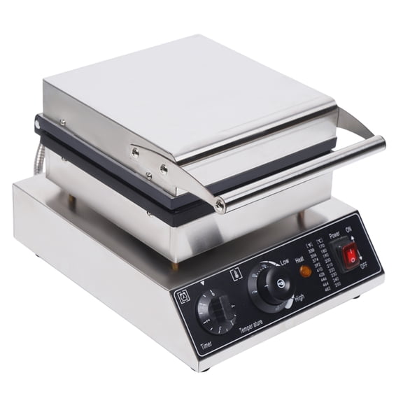 ChicHomey Stainless Steel Waffle Maker with Teflon Coated Cast Aluminum Molds, 1750W Power, Adjustable Timer & Temperature for Versatile Use