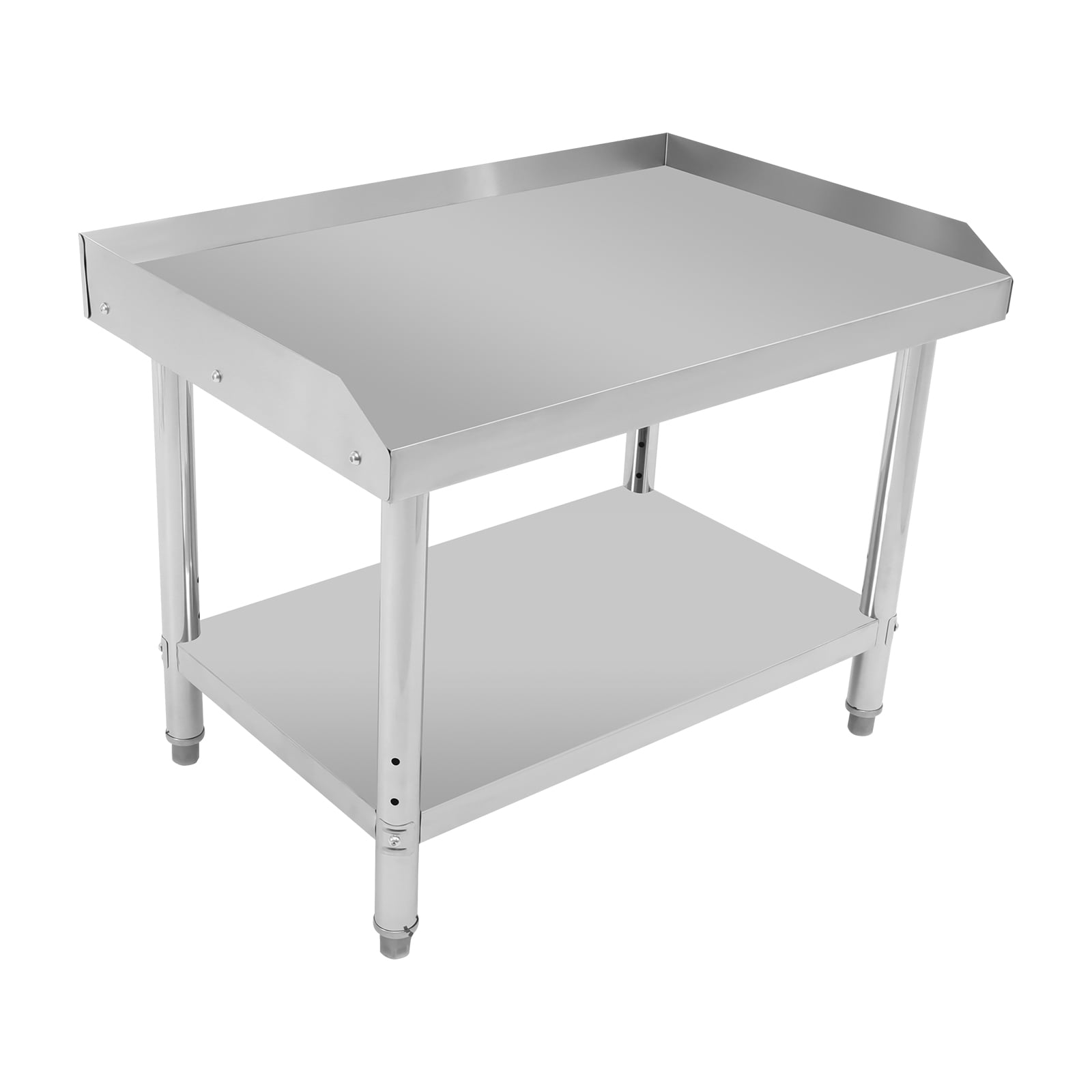 ChicHomey Stainless Steel Work Table with Adjustable Feet, 2-Tier ...
