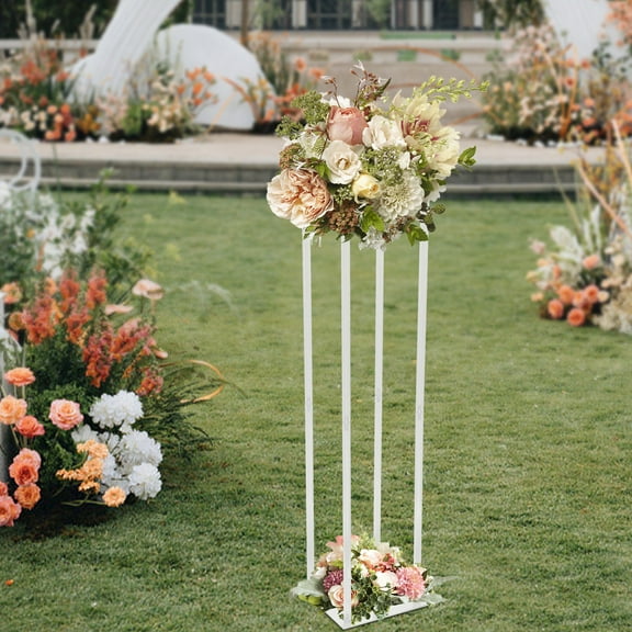 ChicHomey Stylish Acrylic Flower Stand, Adjustable Height, Durable and Elegant, Ideal for Weddings and Parties, Easy to Assemble and Maintain