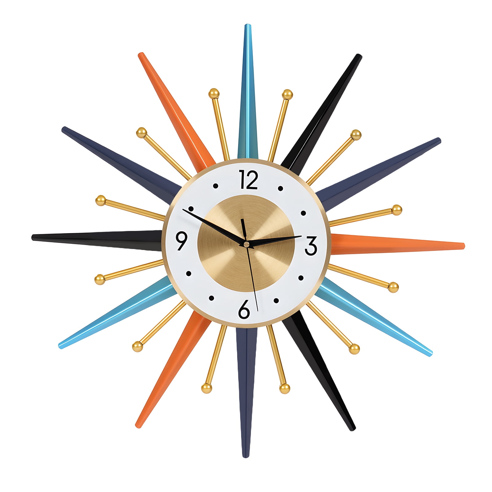 ChicHomey Sun-Shaped Modern Wall Clock,22 Inch Multicolor Wall Clock ...