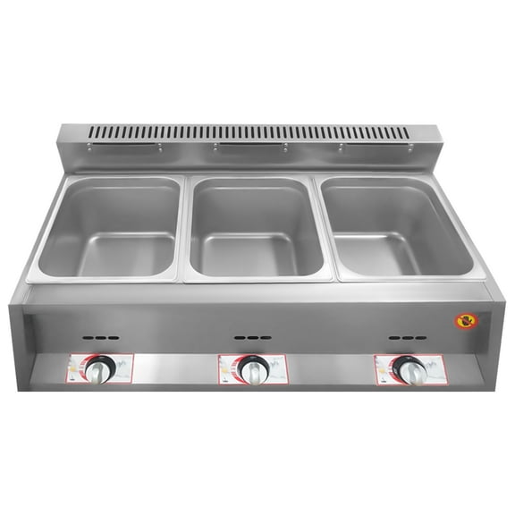 ChicHomey Tabletop 3Pans Propane Gas Food Warmer Restaurant Desktop Countertop Steam Table