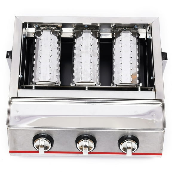 ChicHomey Tabletop Stainless Steel Barbecue Grill Sear 3 Burner Side Gas BBQ Grill Cooker