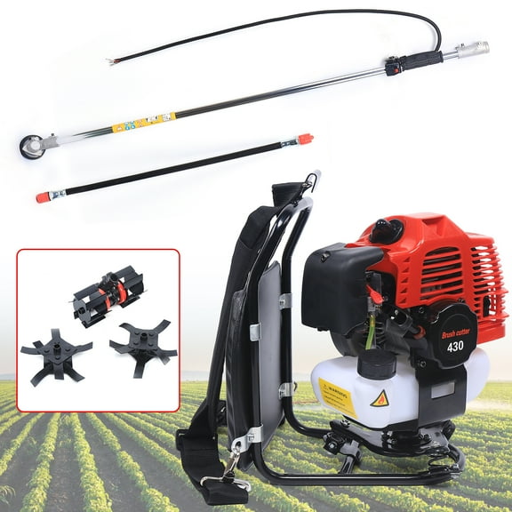 ChicHomey Tiller Cultivator,43CC 2-Stroke Gas Backpack Micro Tiller,1.25kW Gas Engine,Dual Wheels & 2T Blade,Cultivator Hedge Trimmer Yard Tilling Tool