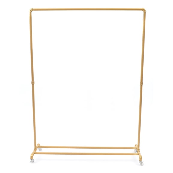 ChicHomey Unique Gold Metal Single Rail Boutique Retail Garment Shelves Clothing Store