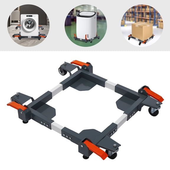 ChicHomey Versatile Mobile Base with Adjustable Ranges, 650 lbs Capacity, 4 Wheels, Foot Brakes, Ideal for Moving Heavy Home Appliances or Equipment