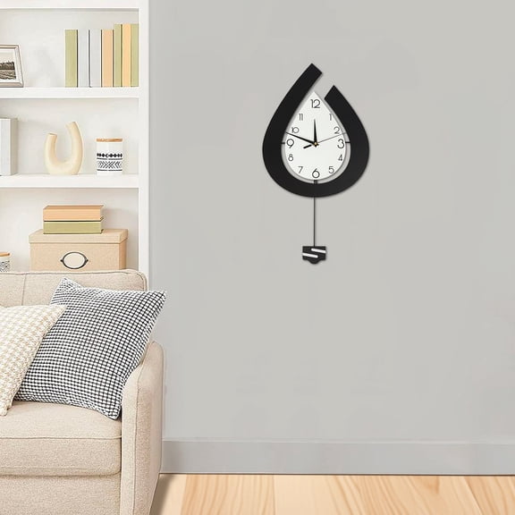 ChicHomey Wall Clock Raindrop Shape Artistic Aesthetic,Silent Quartz Movement,Wall Mounted,for Living Room Bedroom Kitchen Office Bar Cafe Hotel