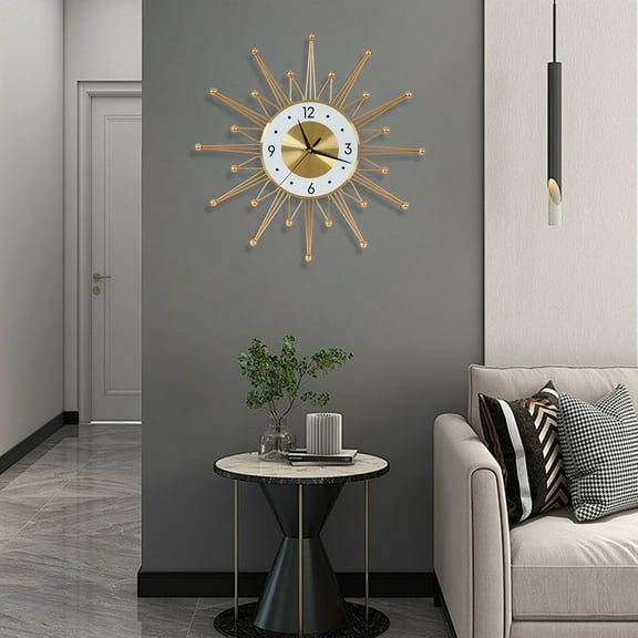 ChicHomey Wall Mount Metal Art Sunburst Clock Decorative Wall Clock Large Wall Clock