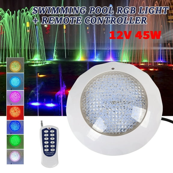 ChicHomey Waterproof Underwater Swimming Pool LED Light RGB Remote Control IP68 12V 45W