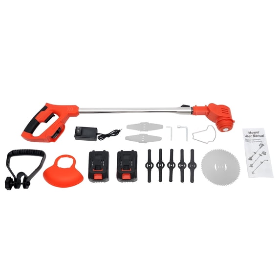 ChicHomey Weed Wacker and String Trimmer, 21V Batteries, 3 Blades Adjustable Length - Lightweight Lawn Edger & Brush Cutter for Yard and Garden(1 or 2 Battery Optional)