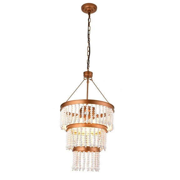 ChicHomey Wood Beaded Chandelier Kitchen Island Pendant Lights Ceiling Lamp Light Fixtures