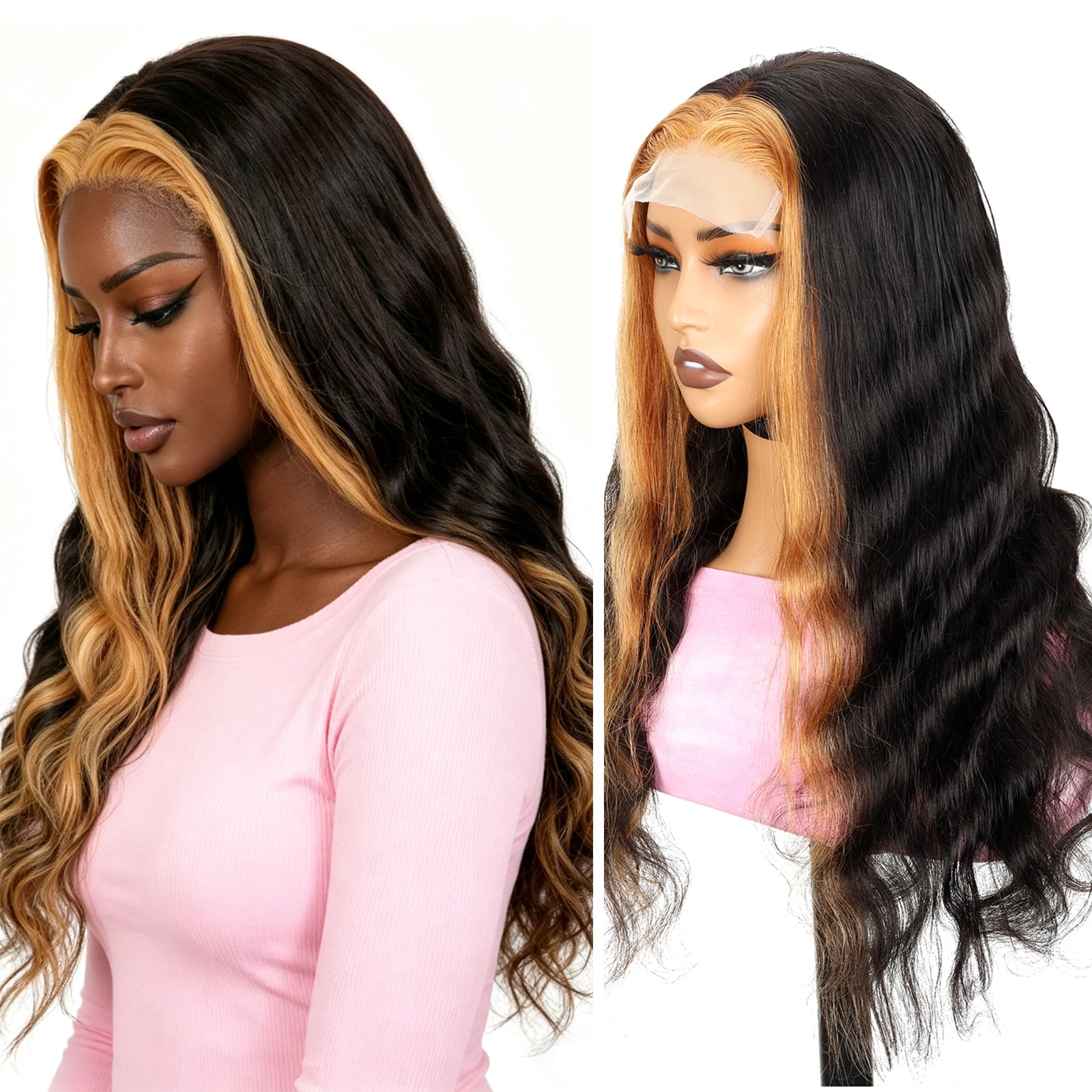 ChicRosa 5x5 Lace Closure Wig Human Hair #27 Highlight Body Wave 180% Density