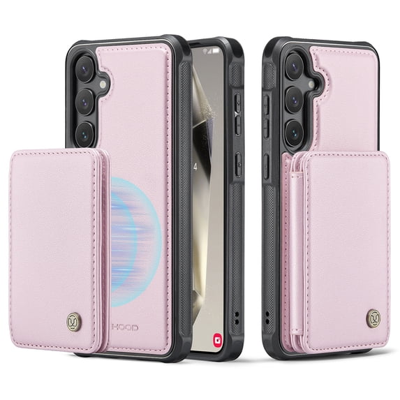 ChicShell 2 in 1 Wallet Case for Samsung Galaxy A15 5G, Detachable Back Cards Holder Magnetic Shockproof Drop Protection Stand Phone Case for Women Men, Pink