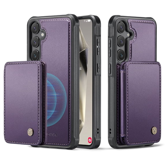 ChicShell 2 in 1 Wallet Case for Samsung Galaxy A15 5G, Detachable Back Cards Holder Magnetic Shockproof Drop Protection Stand Phone Case for Women Men, Purple