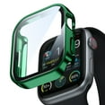 thumbnail image 1 of ChicShell 2 Pack for Apple Watch Series 10 42mm Screen Protector Case, Tempered Glass Film Hard PC Waterproof Bumper for Women Men Shockproof Protective Face Cover for iWatch Series 10 42mm, Green, 1 of 10