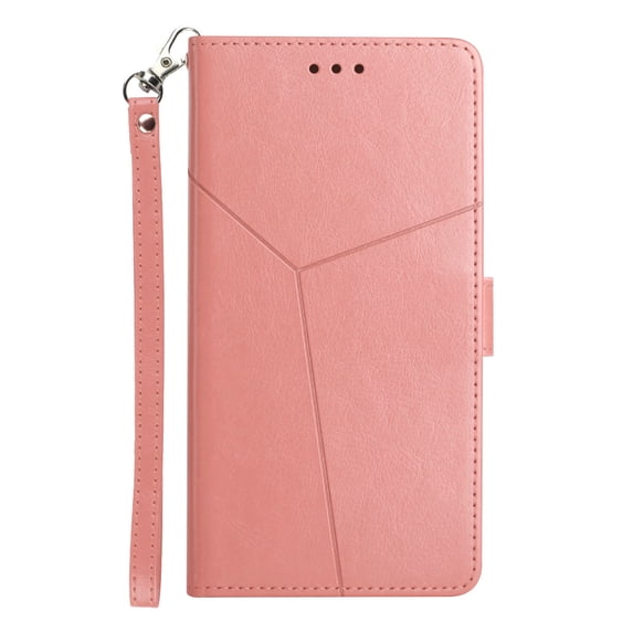 ChicShell Case for Motorola Moto G Power (2025) with Credit Card Slot, PU Leather Wallet Flip Stand Phone Case with Lanyard Kickstand Shockproof Back Cover for Moto G Power (2025), Rosegold