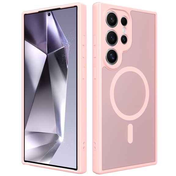 ChicShell Case for Samsung Galaxy S25, Upgrade Camera Protection Shatterproof Dustproof Support Wireless Charging No Fingerprints Fall Protection Comfortable Feel for Women Men, Pink