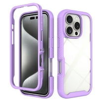 ChicShell Clear Back Case for Apple iPhone 17 (No Screen Protection), Not-Yellow Rugged PC TPU Hybrid Bumper Shockproof Protective Slim Lightweight Phone Case for iPhone 17, Purple