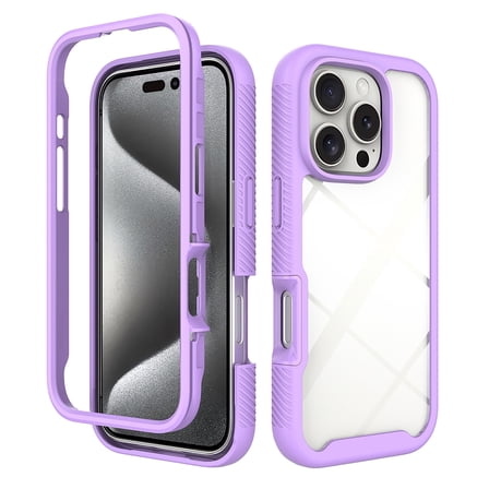 ChicShell Clear Back Case for Apple iPhone 17 (No Screen Protection), Not-Yellow Rugged PC TPU Hybrid Bumper Shockproof Protective Slim Lightweight Phone Case for iPhone 17, Purple