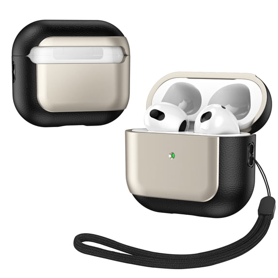 ChicShell Compatible with Airpods Pro 2019 Case Cover (USB-C), Support Wireless Charging Built-in Lanyard Shockproof and Anti-Scratch Full Body Protective Cover for Airpods Pro (2019), Gold