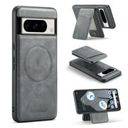 ChicShell for Google Pixel 9 Pro Case with Detachable Cards Holder, Shockproof Magnetic Back Cover Compatible with Magsafe 2 In 1 Wallet Phone Case for Google Pixel 9 Pro, Gray