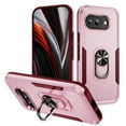 thumbnail image 1 of ChicShell for Google Pixel 9A Case with Ring Holder Stad, Military Grade Shockproof Compatible with Car Mount Rugged Bumper Phone Case Shockproof Protective Back Cover for Women Men, Pink+Rose, 1 of 10