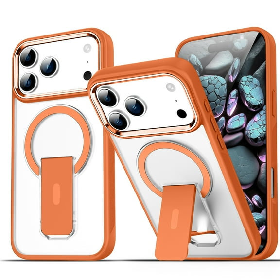 ChicShell Kickstand Compatible with iPhone Air Case with Stand, [Compatible with MagSafe] Slim Fit Rugged Shockproof Protective Magnetic Phone Cases For iPhone Air, Orange