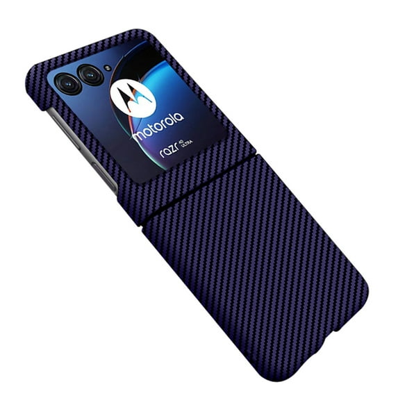 ChicShell Moto Razr+ 2024 Case, Slim Fit Carbon Fiber Anti-Scratch Drop Protection Shockproof Stylish Case Cover for Motorola Moto Razr+ Plus 2024, Purple