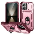 thumbnail image 1 of ChicShell Slim Case For iPhone 16 with Slide Camera Cover, 360° Rotated Kickstand Support Car Magnetic Bracket Military Grade Shockproof Protective Cover For iPhone 16, Rose, 1 of 9