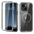 thumbnail image 1 of ChicShell Transparent iPhone 15 Case with Built-in Screen Protector, Magnetic Back Cover Compatible with MagSafe Shockproof Perfect Protection for Apple iPhone 15, Grey, 1 of 8