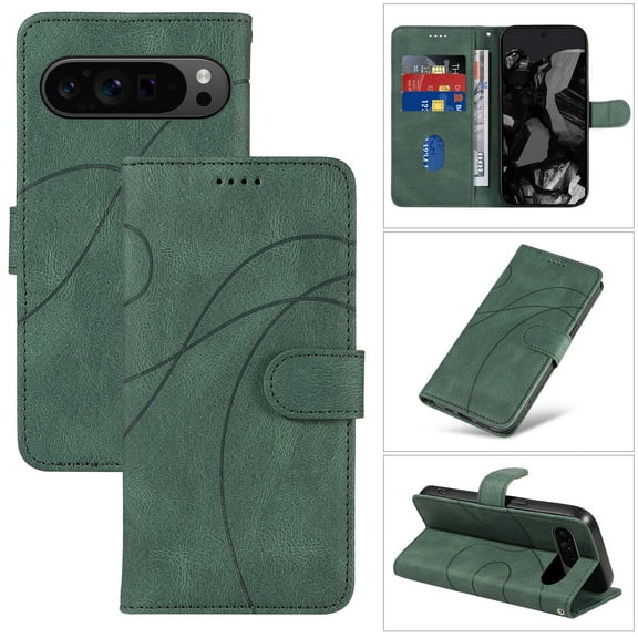 ChicShell Wallet Case for Google Pixel 10 /10 Pro, Fllip Cover Shockproof Anti-Scratch Cards Slots Magnetic Closure Bumper Stylish Phone Case Shell Shockproof for Google Pixel 10 /10 Pro, Green