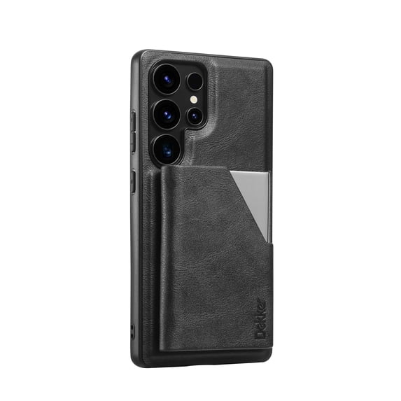 ChicShell Wallet Case for Samsung Galaxy S25, PU Leather Phone Case with Detachable Cards Holder Compatible with Magsafe Shockproof Protective Magnetic Back Cover for Women Men, Black