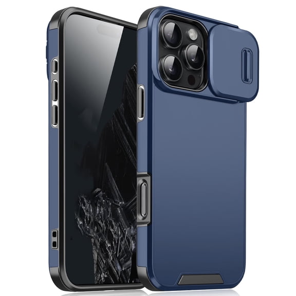 ChicShell for iPhone 17 Case Compatible with Magsafe, [Slide Camera Cover] Support Wireless Charging Military Grade Drop Protection Shockproof Shell for iPhone 17 Women Men, Blue