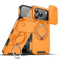 thumbnail image 1 of ChicShell for iPhone 17 Pro Case with Kickstand, Slim Fit Phone Shell with Slide Camera Cover Support Magnetic Car Mount Shockproof Protective Cover for iPhone 17 Pro, Orange, 1 of 10