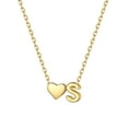 thumbnail image 1 of ChicSilver Heart Initial Letter A-Z Pendants Necklaces for Wife Girlfriend Her 14K Gold Plated Women's Dainty Necklace Ideal for Daily Wear Birthday Gift, 1 of 8