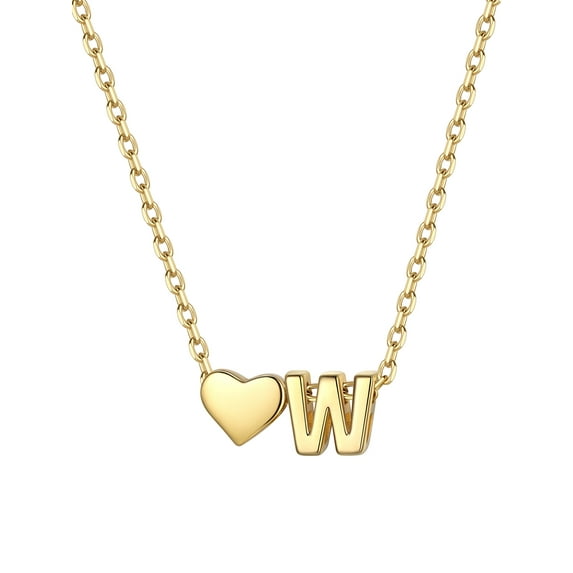 ChicSilver Heart Initial Letter A-Z Pendants Necklaces for Wife Girlfriend Her 14K Gold Plated Women's Dainty Necklace Ideal for Daily Wear Birthday Gift